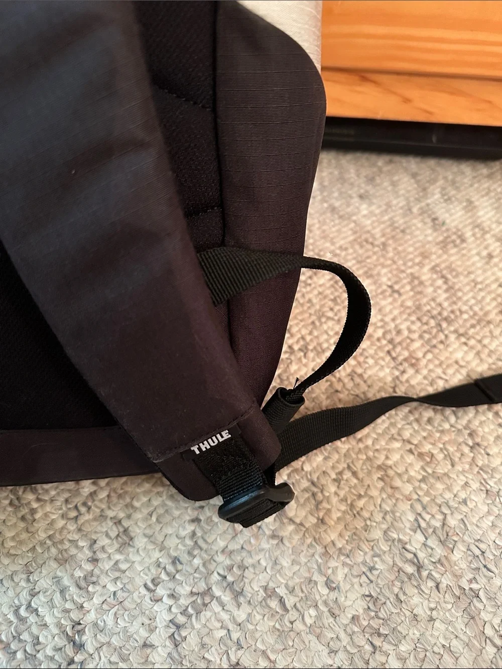 Thule Two-Tone Light Gray and Black Roll-Top Backpack new with tag